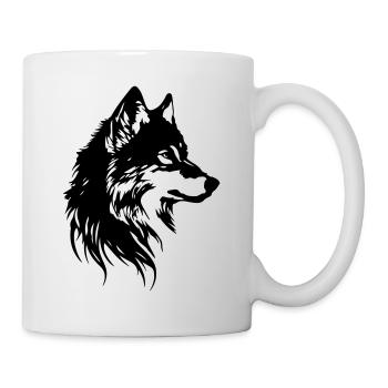 Wolf Kopf Tier - Tasse - Weiß - Rechts
