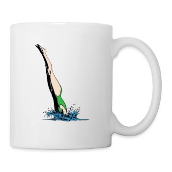 Kopfsprung Frau - Tasse - Weiß - Rechts