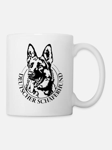 Deutscher Schäferhund Hunde Portrait Hund Wilsigns - Tasse - Weiß
