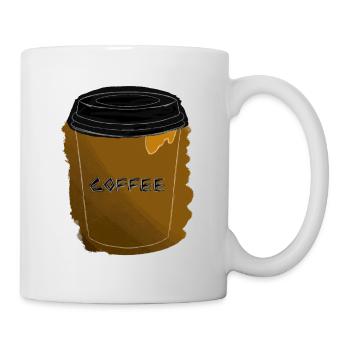 coffee becher mit outlines - Tasse - Weiß - Rechts