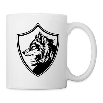 Silhouette des armoiries du loup - Mug blanc - blanc - Droite