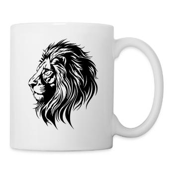 Symbole de tête de lion lion - Mug blanc - blanc - Droite