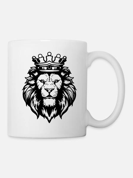 Roi Tête de Lion - Mug blanc - blanc