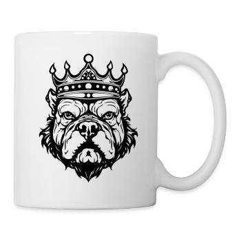Bulldog Krone Hund König - Tasse - Weiß - Rechts