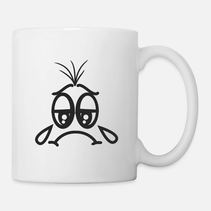 Visage qui pleure - Mug blanc - blanc