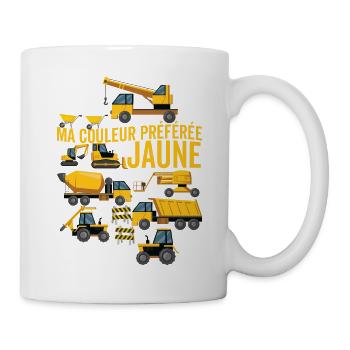 Chantier Véhicule de construction Pelleteuse - Mug blanc - blanc - Droite