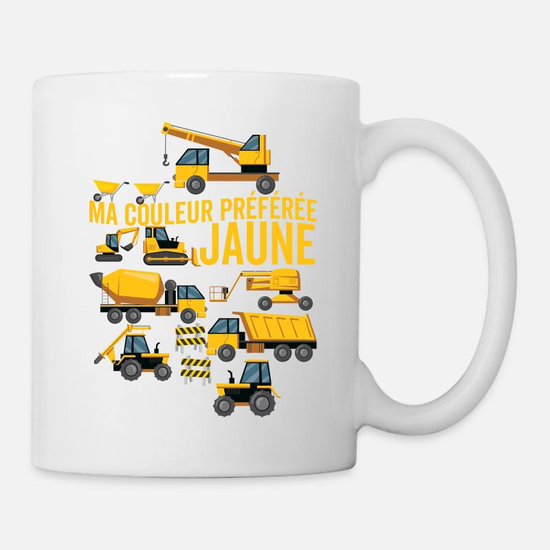 Chantier Véhicule de construction Pelleteuse - Mug blanc - blanc