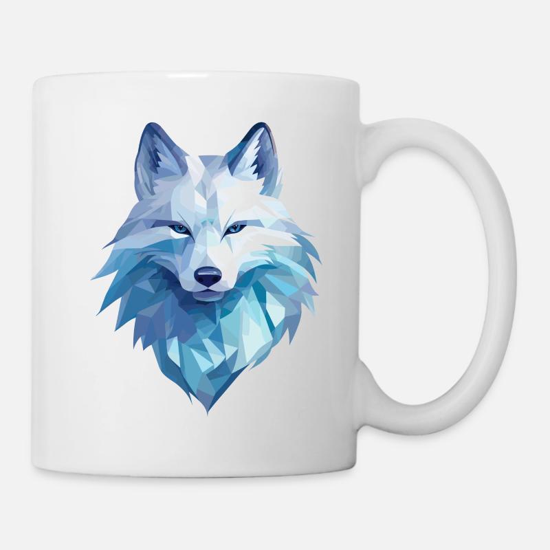 Renard arctique de style polygonal - Mug blanc - blanc