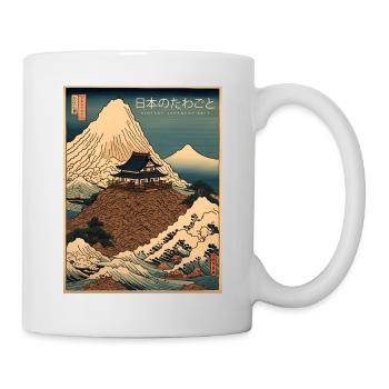 WTF! Vintage Japanische Scheiße Mt Fuji Turd - Tasse - Weiß - Rechts