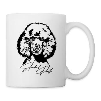 Standard Poodle Portrait Hund Hunde Wilsigns - Tasse - Weiß - Rechts