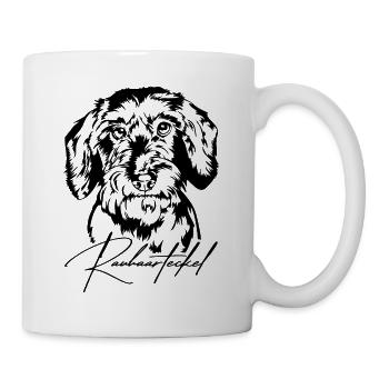 Rauhaarteckel Portrait Hunde Hund Wilsigns - Tasse - Weiß - Rechts