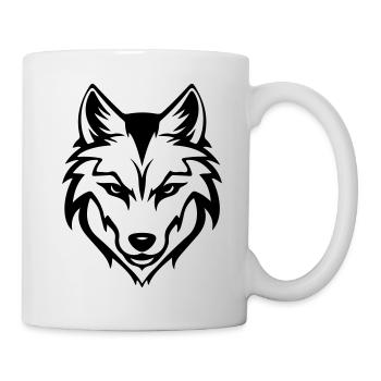 Silhouette de loup - Mug blanc - blanc - Droite