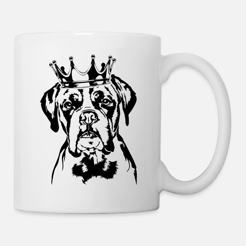 Deutscher Boxer Hund Krone Hunde Wilsigns - Tasse - Weiß