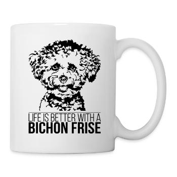 Bichon Frise la vie est meilleure Chiens Chien Wilsigns - Mug blanc - blanc - Droite