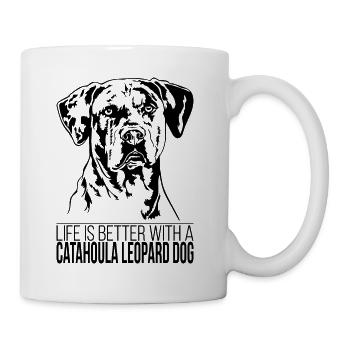 Catahoula Leopard Dog life is better Hund Wilsigns - Mug - white - Right