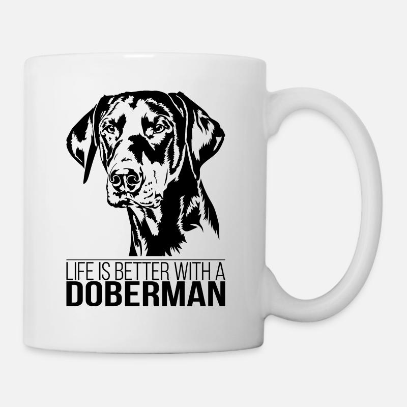 La vie de doberman est meilleure Chiens Wilsigns - Mug blanc - blanc