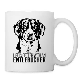 La vie d’Entlebucher Mountain Dog est meilleure Wilsigns - Mug blanc - blanc - Droite