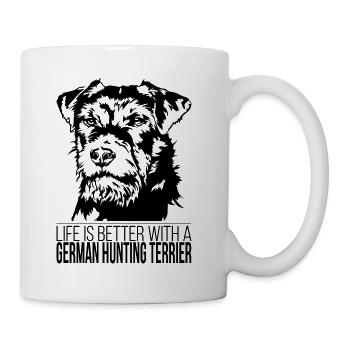 German Hunting Terrier life is better Wilsigns - Tasse - Weiß - Rechts