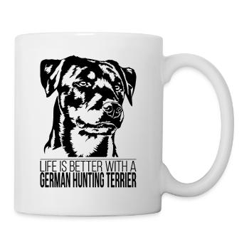 German Hunting Terrier life is better Wilsigns - Tasse - Weiß - Rechts