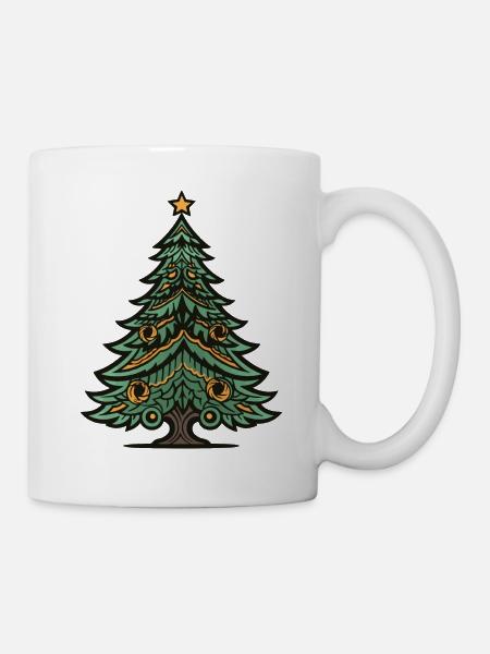 Weihnachtsbaum Weihnachten - Tasse - Weiß