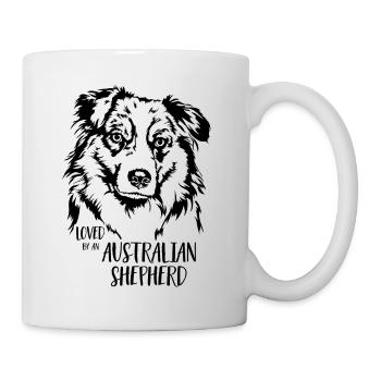 Loved by an Australian Shepherd Dog Wilsigns - Mug - white - Right