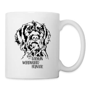 Loved by a German Wirehaired Pointer Wilsigns - Tasse - Weiß - Rechts