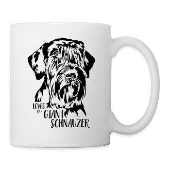 Loved by a Giant Schnauzer Hundespruch Wilsigns - Tasse - Weiß - Rechts