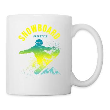 Freestyle Snowboard Sport Bergalpen - Tasse - Weiß - Rechts