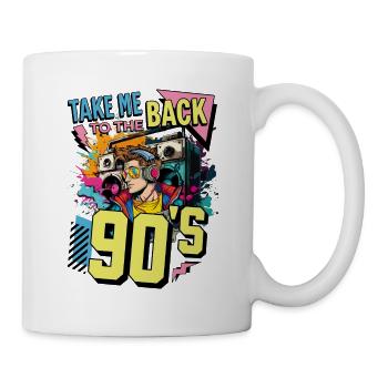 90s 90s Music Ghetto Blaster Headphones Party - Mug - white - Right