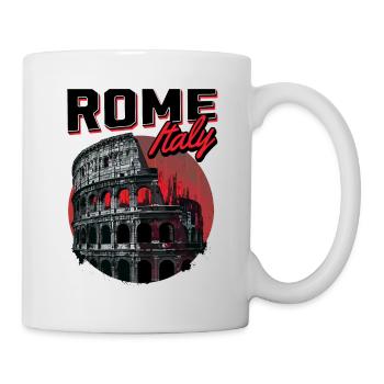Kolosseum Rom Italien Stadt Skyline Kunst - Tasse - Weiß - Rechts