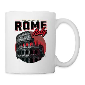 Kolosseum Rom Italien Stadt Skyline Kunst - Tasse - Weiß - Rechts