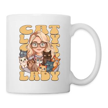 Chat Dame Chats Femme Fille J’aime Les Chats Drôle - Mug blanc - blanc - Droite