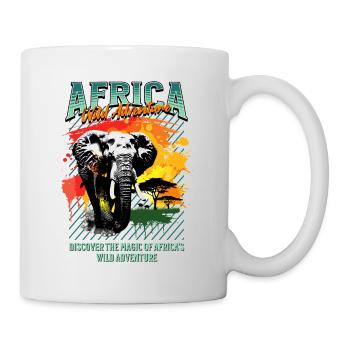 Afrika Elefant Natur Abenteuer Wildnis Safari - Tasse - Weiß - Rechts