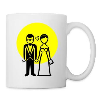 Couple de mariage, couple marié, mariée, marié - Mug blanc - blanc - Droite