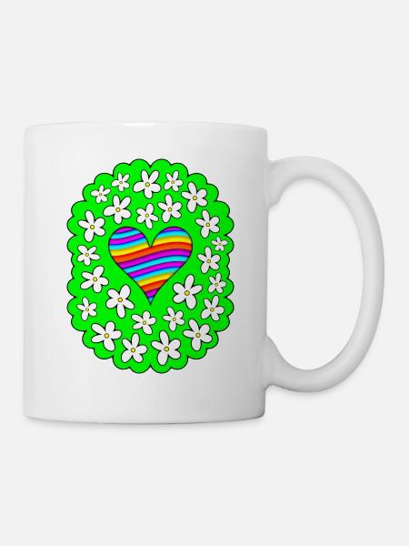 Love And Flowers - Mug - white