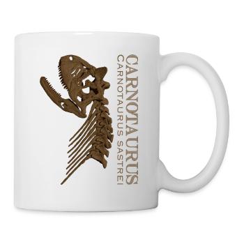 Crâne de Carnotaurus brun - Mug blanc - blanc - Droite