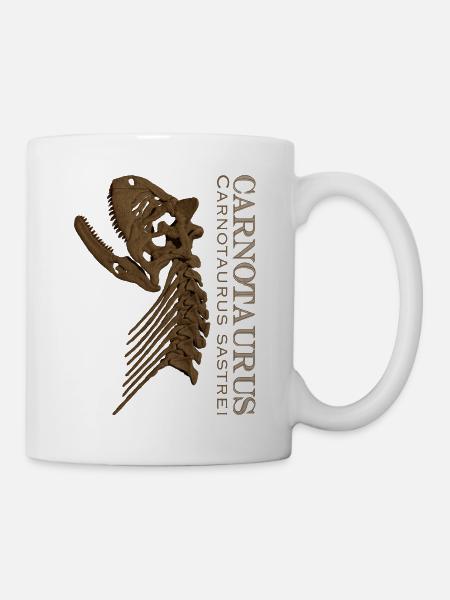 Carnotaurus Skull brown - Mug - white