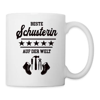 Beste Schusterin Weltbeste Chefin Schuhmacherin - Tasse - Weiß - Rechts