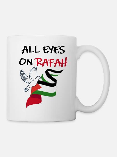 Tous les yeux sont rivés sur Rafah Dove of Peace - Mug blanc - blanc