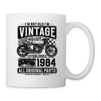 1984 Vintage Anniversaire Cafe Racer Moto - Mug blanc - blanc - Droite
