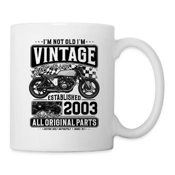 2003 Vintage Birthday Cafe Racer Motorcycle - Mug - white - Right