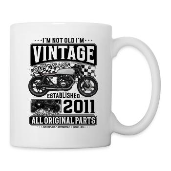2011 Jahrgang Vintage Geburtstag Motorrad - Tasse - Weiß - Rechts
