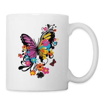 Papillon Coloré Coloré Beau Art Nature - Mug blanc - blanc - Droite