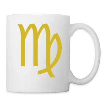 Sternzeichen Jungfrau, exklusives T-Shirt Design - Tasse - Weiß - Rechts