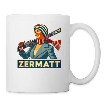 Vintage Ski-Chic Zermatt Retro charmantes Design - Tasse - Weiß - Rechts
