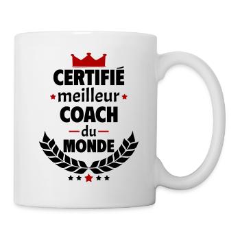 Certifié meilleur coach du monde, cadeau de noël - Mug blanc - blanc - Droite