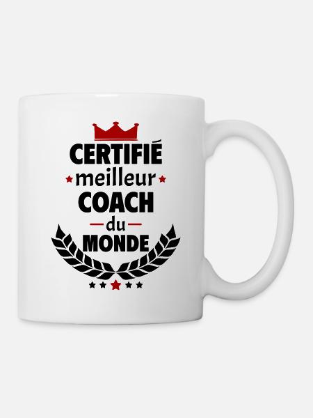 Certifié meilleur coach du monde, cadeau de noël - Mug blanc - blanc