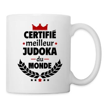 Certifié meilleur judoka du monde, cadeau de noël - Mug blanc - blanc - Droite