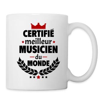 Certifié meilleur musicien du monde, cadeau noël - Mug blanc - blanc - Droite