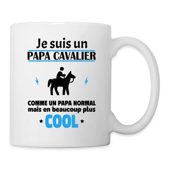 Je suis un papa cavalier, fête des pères, noël - Mug blanc - blanc - Droite